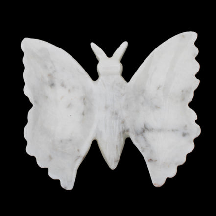 White Jade hand-carved dual platter Butterfly 203*27*185mm 981g in sunlight - Rocks and Things Store