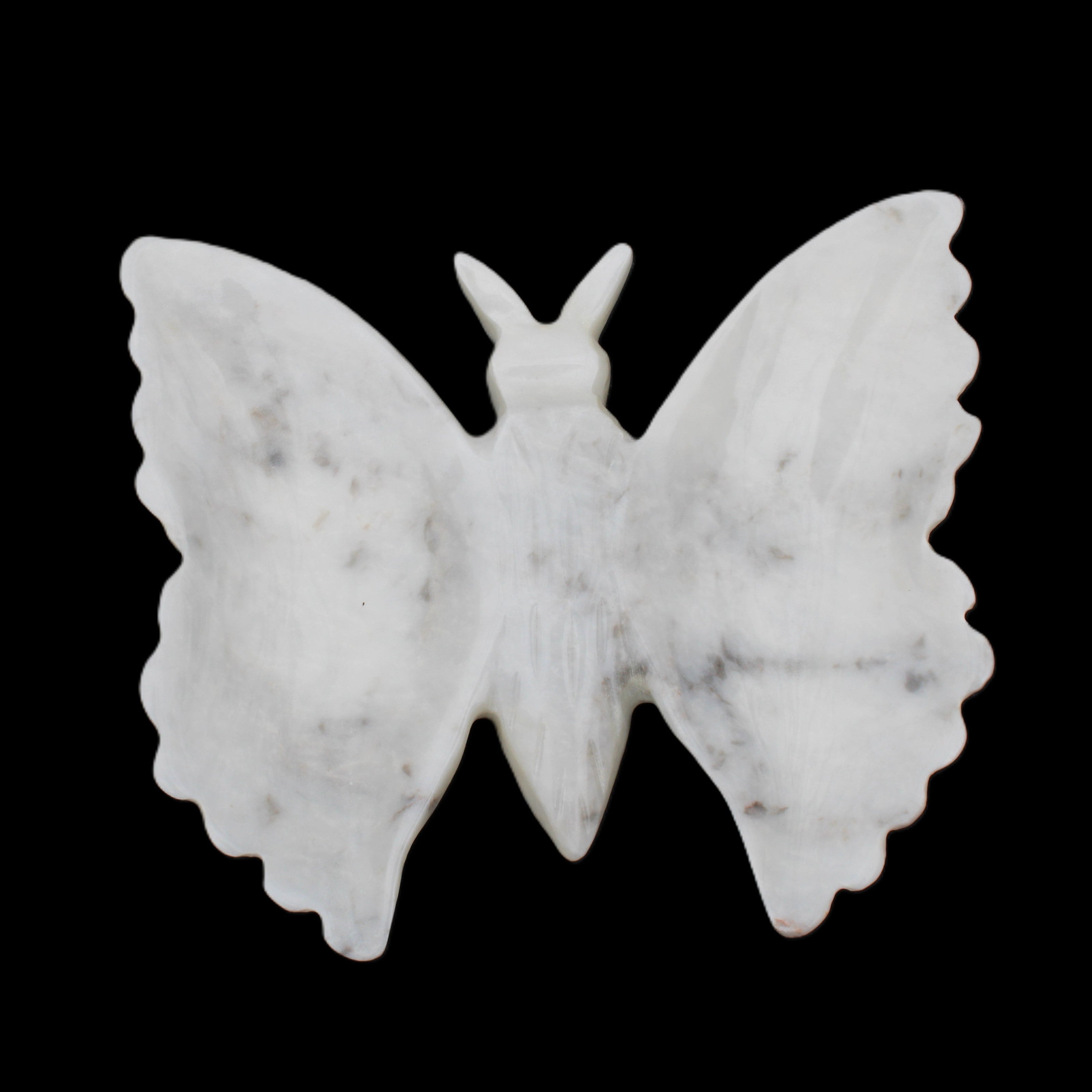 White Jade hand-carved dual platter Butterfly 203*27*185mm 981g in sunlight - Rocks and Things Store
