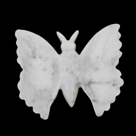 White Jade hand-carved dual platter Butterfly 203*27*185mm 981g in sunlight - Rocks and Things Store
