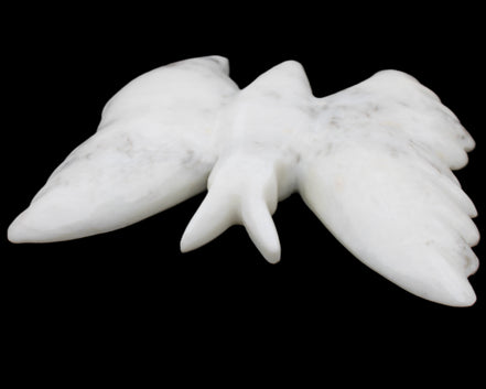 White Jade hand-carved dual platter Butterfly 203*27*185mm 981g in sunlight - Rocks and Things Store