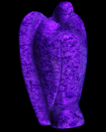 K2 Jasper with Azurite from Himalaya Guardian Angel 55*27*84mm 165g in UV light - Rocks and Things Store
