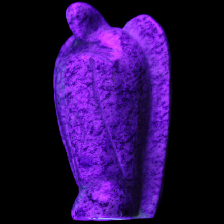 K2 Jasper with Azurite from Himalaya Guardian Angel 55*27*84mm 165g in UV light - Rocks and Things Store