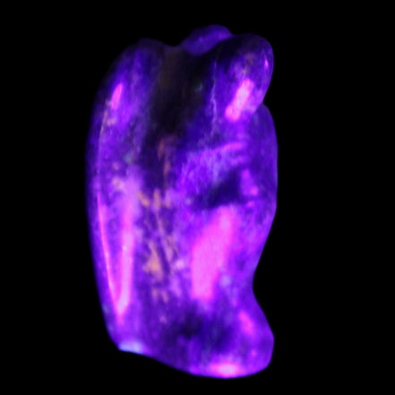 Lapis Lazuli Guardian Angel 30*21*44mm 46g in UV light - Rocks and Things Store