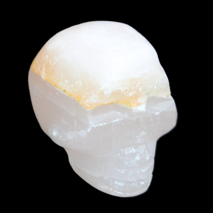 Mangano Calcite skull 38*55*48mm 167g in sunlight - Rocks and Things Store
