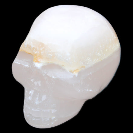 Mangano Calcite skull 38*55*48mm 167g in sunlight - Rocks and Things Store