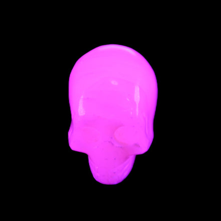 Mangano Calcite skull 28*45*35mm 81g in UV light - Rocks and Things Store