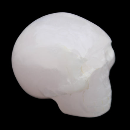 Mangano Calcite skull 45*60*57mm 199g in sunlight - Rocks and Things Store