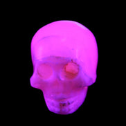 Mangano Calcite skull 31*46*36mm 83g in UV light - Rocks and Things Store