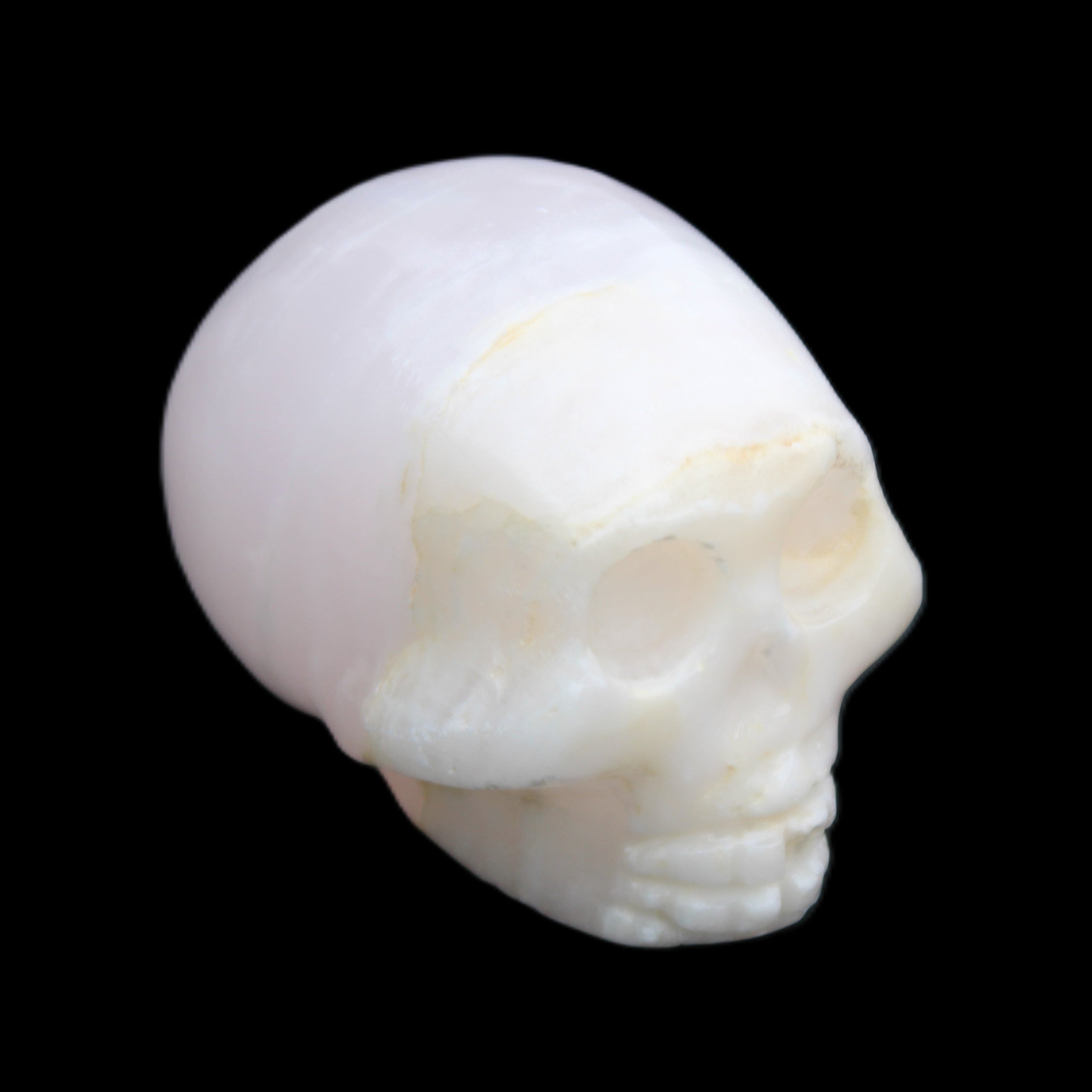 Mangano Calcite skull 31*46*36mm 83g in sunlight - Rocks and Things Store