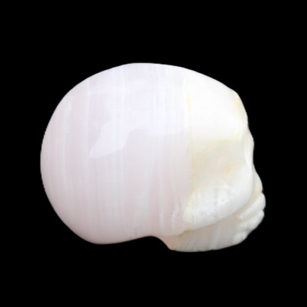 Mangano Calcite skull 31*46*36mm 83g in sunlight - Rocks and Things Store