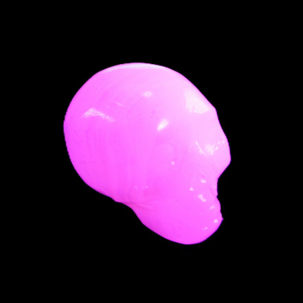 Mangano Calcite skull 30*42*35mm 83g in UV light - Rocks and Things Store