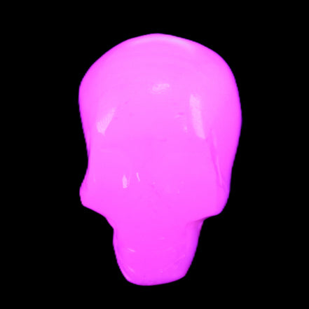 Mangano Calcite skull 30*42*35mm 83g in UV light - Rocks and Things Store