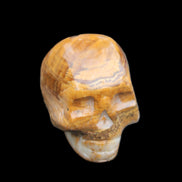 BumbleBee Banded Calcite skull 32*46*39mm 106g in sunlight - Rocks and Things Store