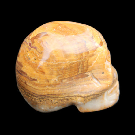 BumbleBee Banded Calcite skull 32*46*39mm 106g in sunlight - Rocks and Things Store