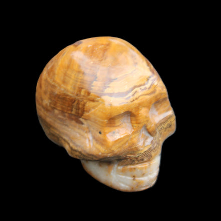 BumbleBee Banded Calcite skull 32*46*39mm 106g in sunlight - Rocks and Things Store