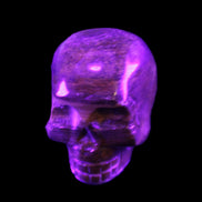 BumbleBee Banded Calcite skull 35*47*39mm 112g in UV light - Rocks and Things Store