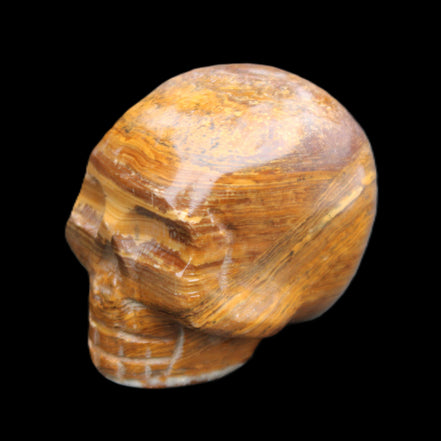 BumbleBee Banded Calcite skull 35*47*39mm 112g in sunlight - Rocks and Things Store