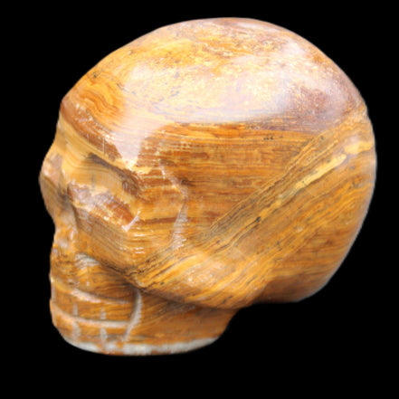 BumbleBee Banded Calcite skull 35*47*39mm 112g in sunlight - Rocks and Things Store