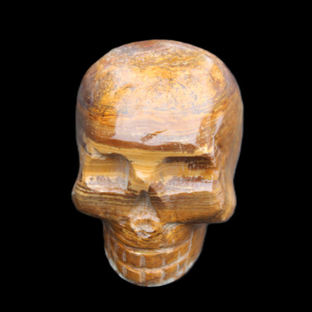 BumbleBee Banded Calcite skull 35*47*39mm 112g in sunlight - Rocks and Things Store