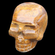 BumbleBee Banded Calcite skull 35*47*39mm 112g in sunlight - Rocks and Things Store