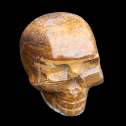 BumbleBee Banded Calcite skull 35*47*39mm 112g in sunlight - Rocks and Things Store