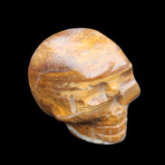 BumbleBee Banded Calcite skull 35*47*39mm 112g in sunlight - Rocks and Things Store