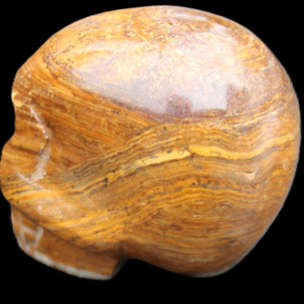 BumbleBee Banded Calcite skull 35*47*39mm 112g in sunlight - Rocks and Things Store