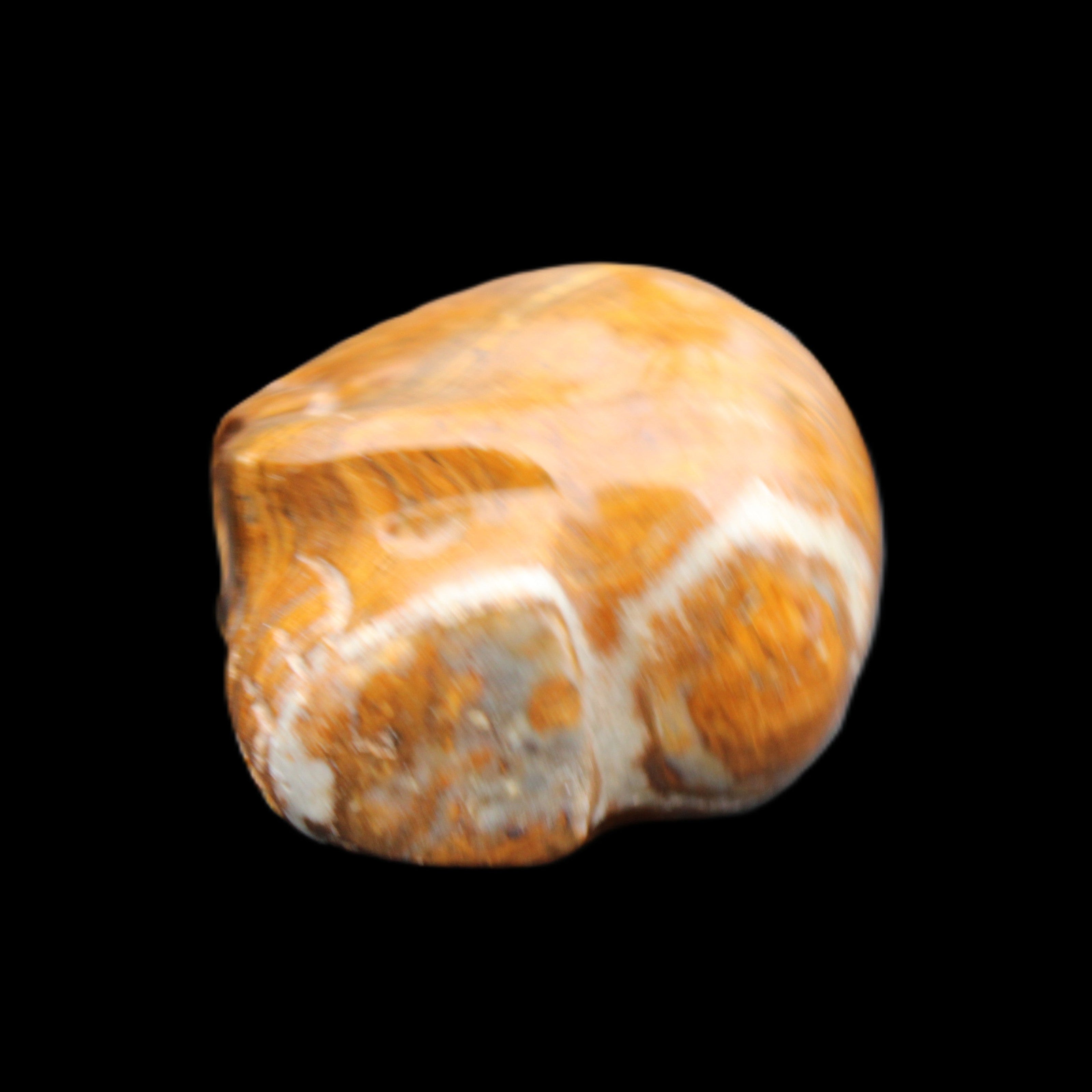 BumbleBee Banded Calcite skull 35*47*39mm 112g in sunlight - Rocks and Things Store