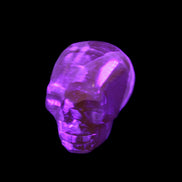 Honey Calcite skull from Pakistan 28*44*36mm 93g in UV light - Rocks and Things Store