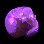 Honey Calcite skull from Pakistan 30*40*35mm 80g in UV light - Rocks and Things Store