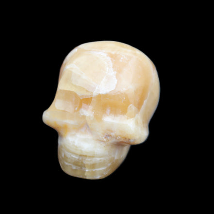 Honey Calcite skull from Pakistan 30*40*35mm 80g in sunlight - Rocks and Things Store