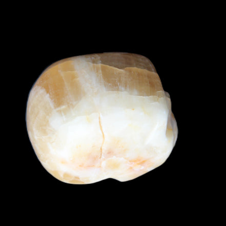 Honey Calcite skull from Pakistan 42*35*37mm 91g in sunlight - Rocks and Things Store