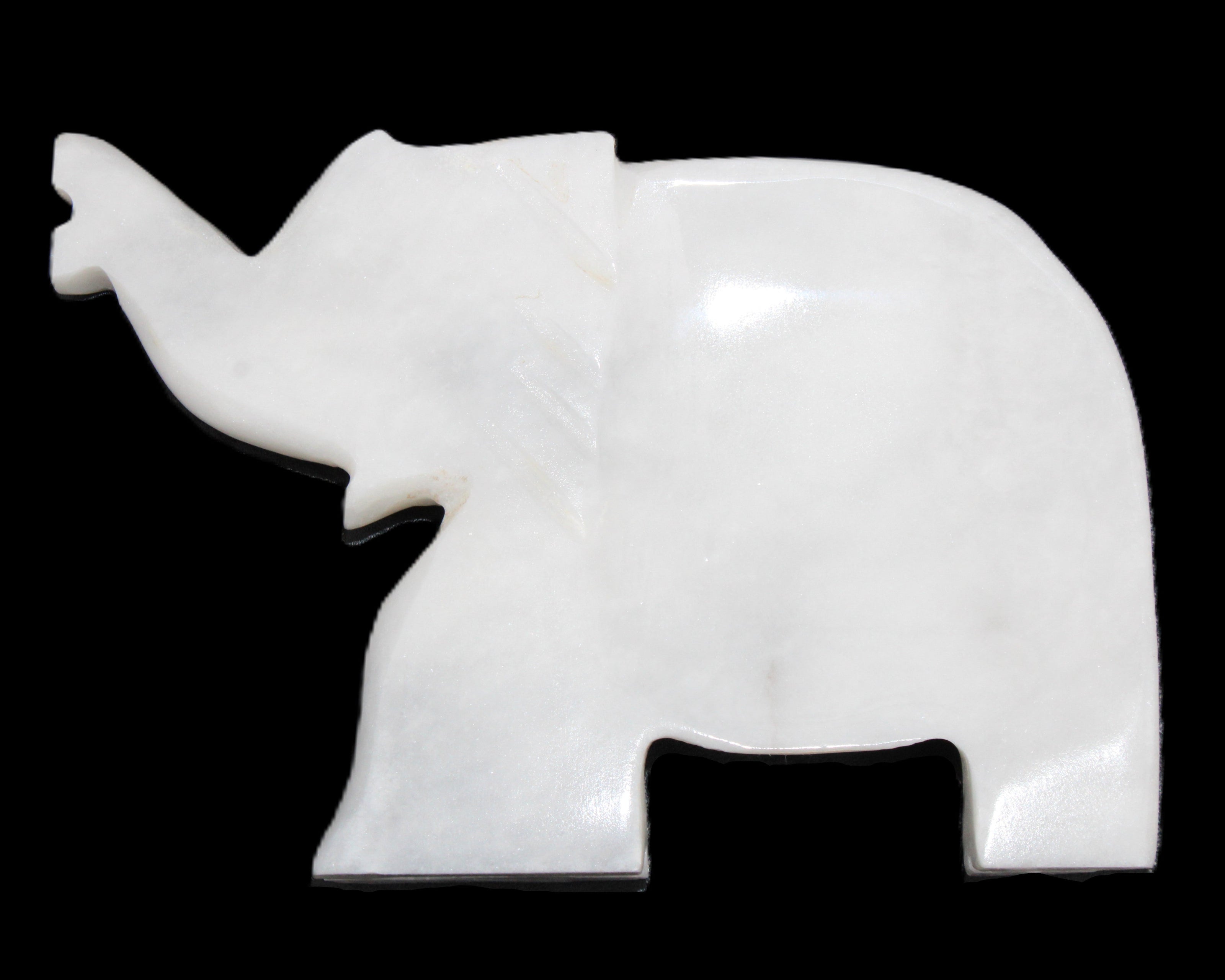 White Jade hand-carved Elephant platter 150*105*26mm 509g in sunlight - Rocks and Things Store