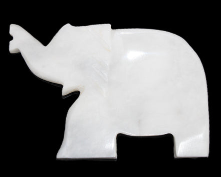 White Jade hand-carved Elephant platter 150*105*26mm 509g in sunlight - Rocks and Things Store