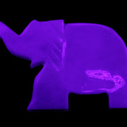 White Jade hand-carved Elephant platter 150*105*26mm 509g in UV light - Rocks and Things Store