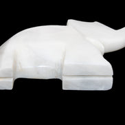 White Jade hand-carved Elephant platter 150*105*26mm 509g in sunlight - Rocks and Things Store