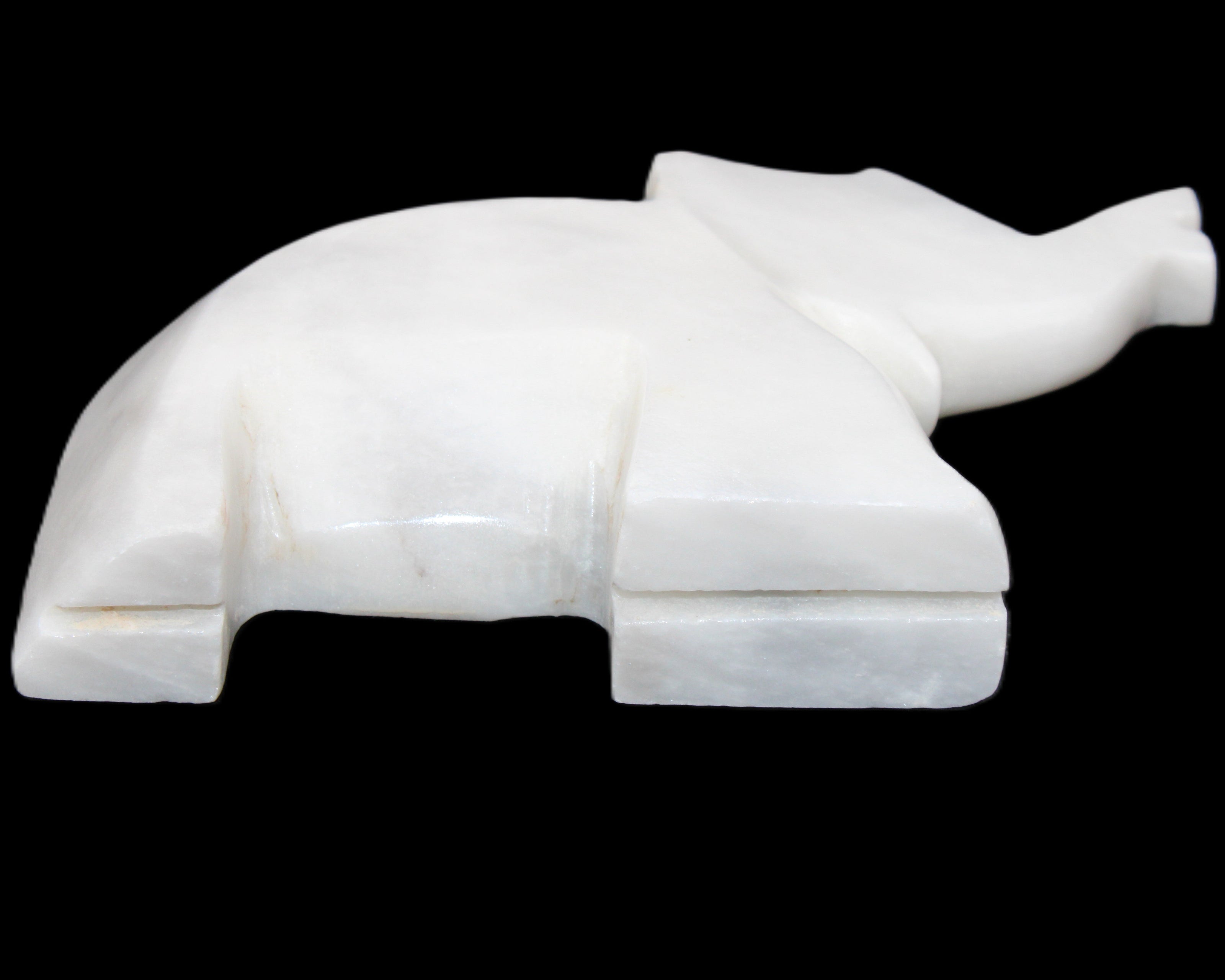 White Jade hand-carved Elephant platter 150*105*26mm 509g in sunlight - Rocks and Things Store