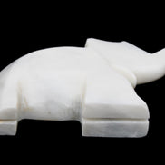White Jade hand-carved Elephant platter 150*105*26mm 509g in sunlight - Rocks and Things Store