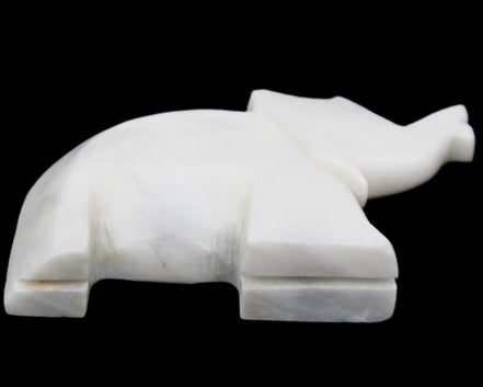 White Jade hand-carved Elephant platter 150*105*26mm 509g in sunlight - Rocks and Things Store