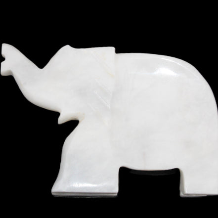 White Jade hand-carved Elephant platter 150*105*26mm 509g in sunlight - Rocks and Things Store
