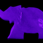 White Jade hand-carved Elephant platter 152*102*21mm 419g in UV light - Rocks and Things Store
