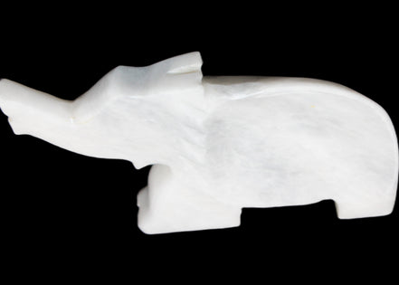 White Jade hand-carved Elephant platter 152*102*21mm 419g in sunlight - Rocks and Things Store