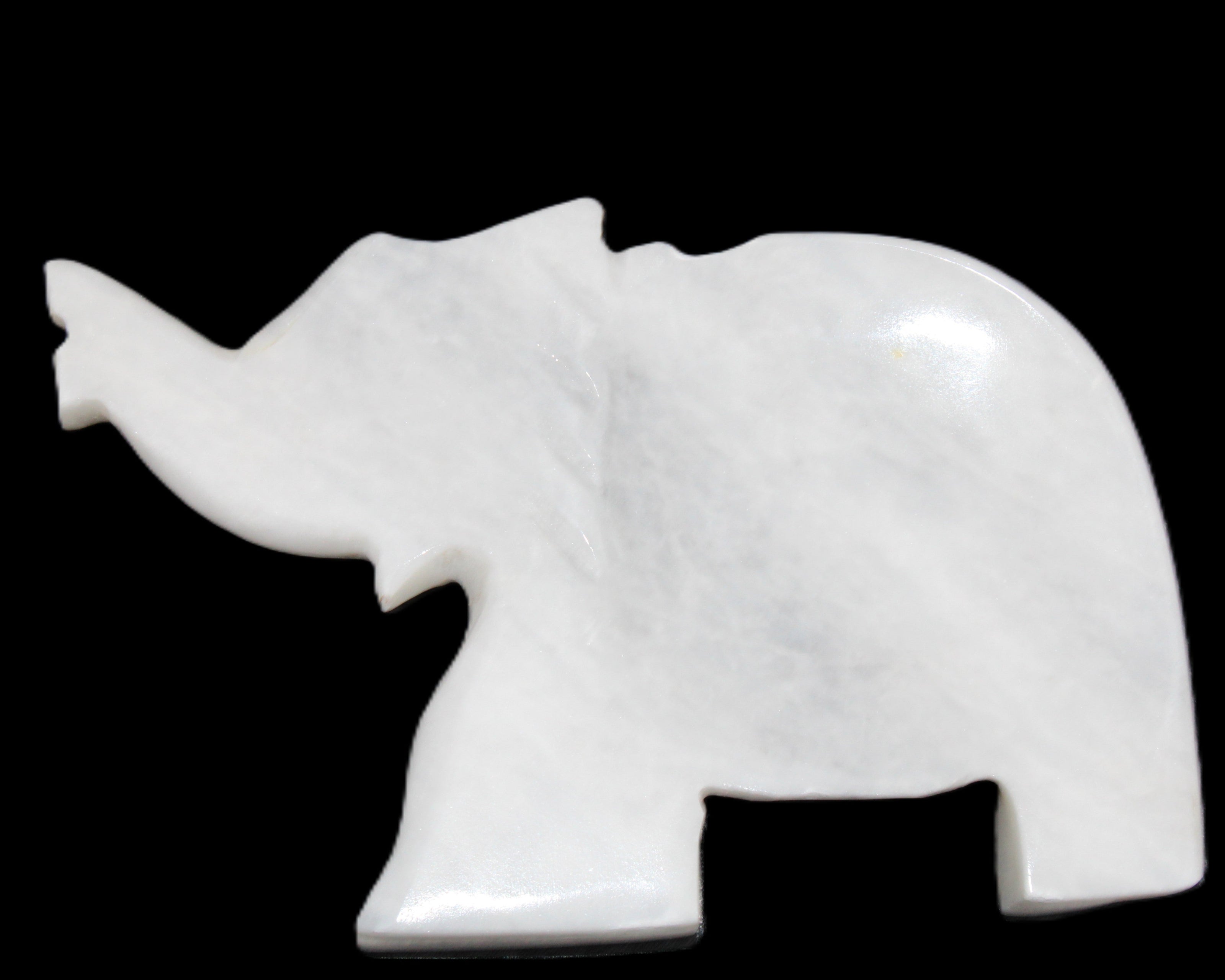 White Jade hand-carved Elephant platter 152*102*21mm 419g in sunlight - Rocks and Things Store