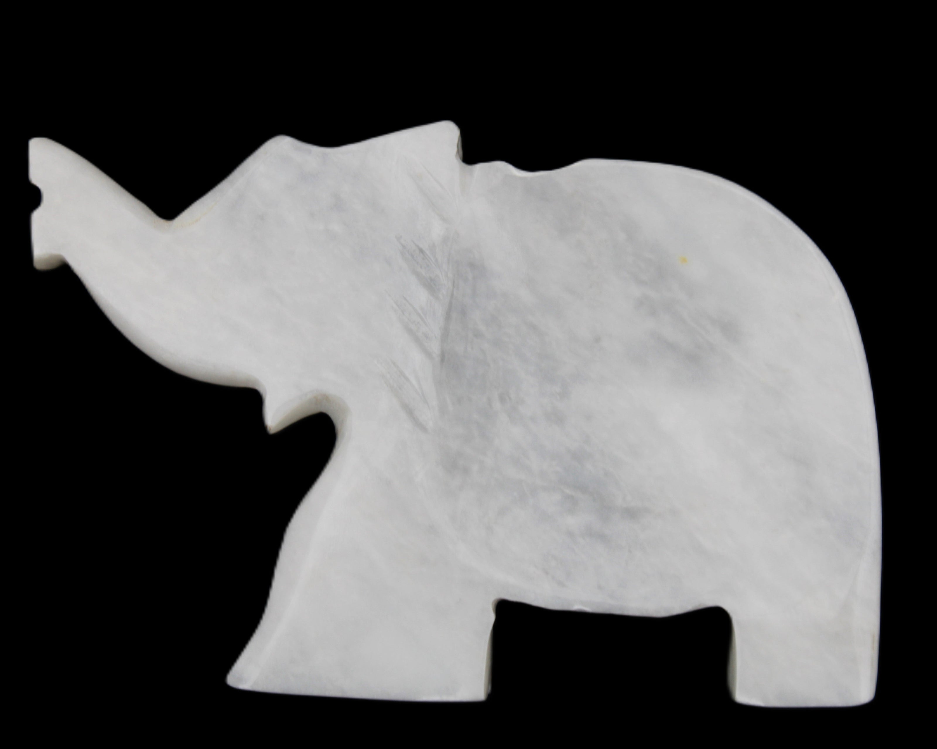 White Jade hand-carved Elephant platter 152*102*21mm 419g in sunlight - Rocks and Things Store