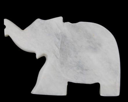 White Jade hand-carved Elephant platter 152*102*21mm 419g in sunlight - Rocks and Things Store