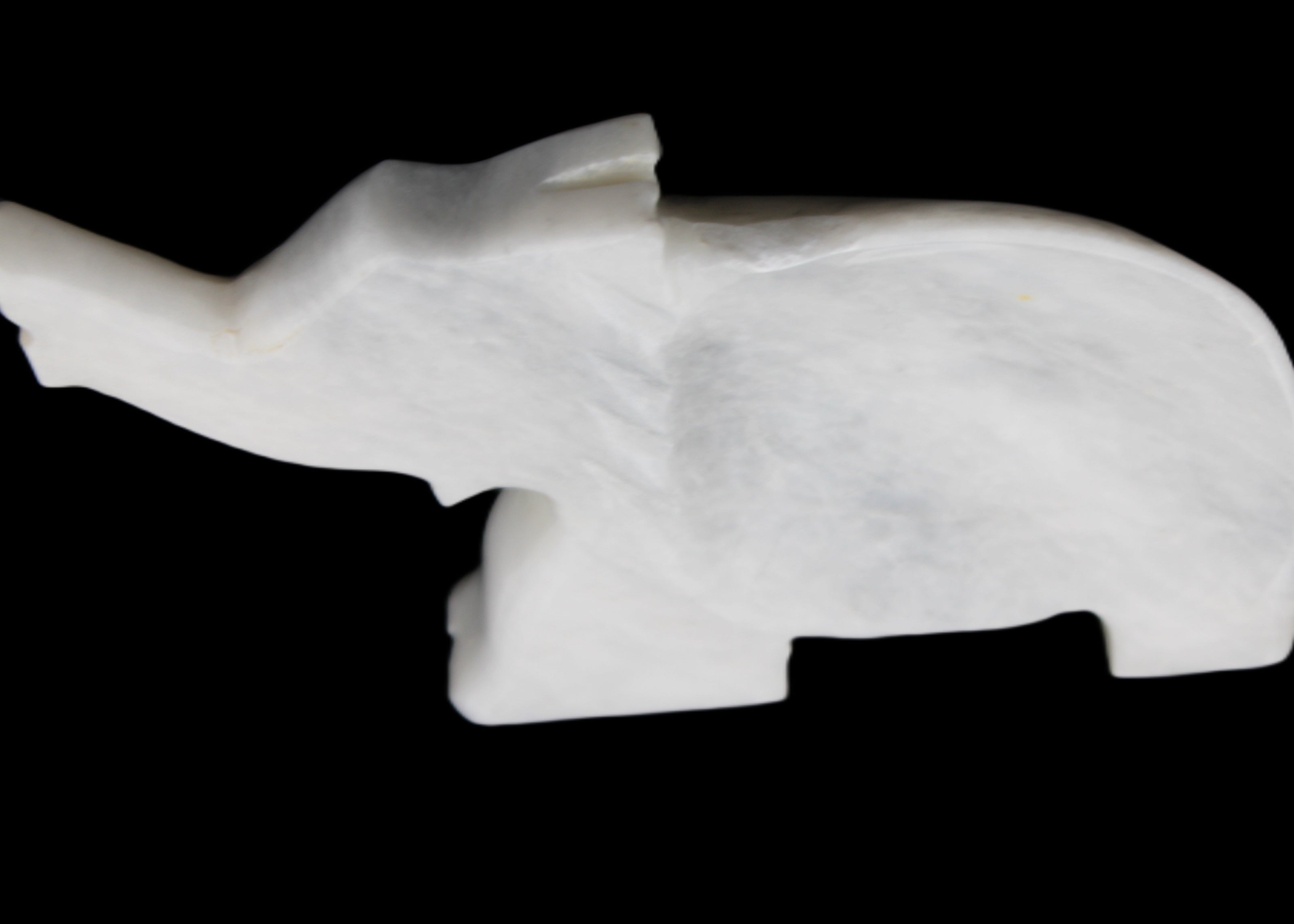 White Jade hand-carved Elephant platter 152*102*21mm 419g in sunlight - Rocks and Things Store