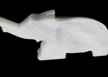 White Jade hand-carved Elephant platter 152*102*21mm 419g in sunlight - Rocks and Things Store