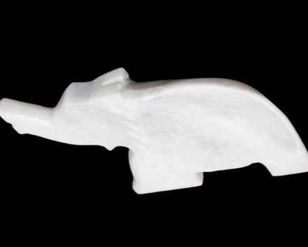 White Jade hand-carved Elephant platter 152*102*21mm 419g in sunlight - Rocks and Things Store