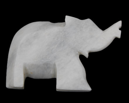 White Jade hand-carved Elephant platter 152*102*21mm 419g in sunlight - Rocks and Things Store