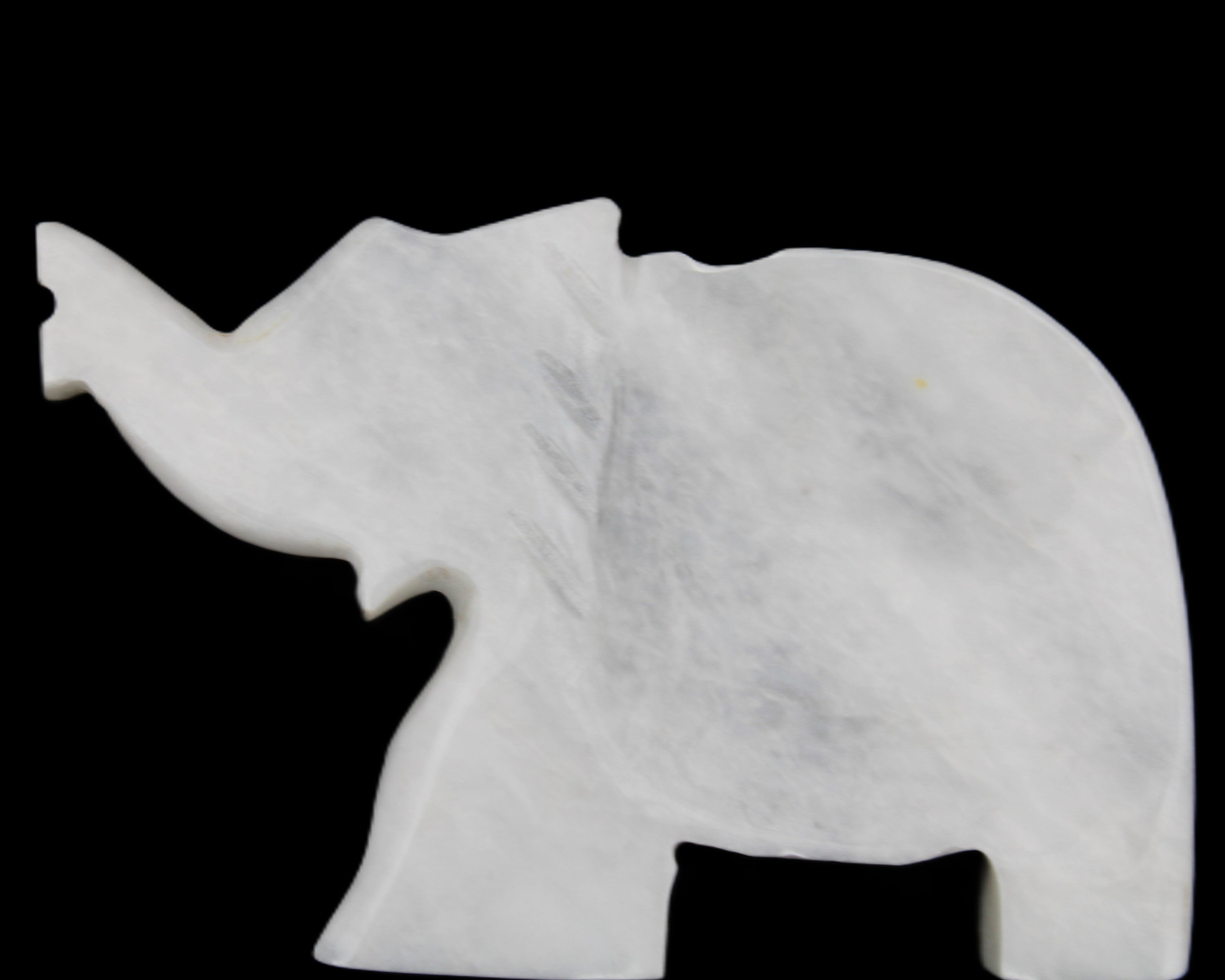 White Jade hand-carved Elephant platter 152*102*21mm 419g in sunlight - Rocks and Things Store